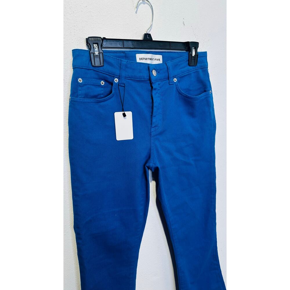 DEPARTMENT FIVE Royal Blue Straight Leg Denim 98% Cotton Jeans size 27 NWT - Picture 4 of 11